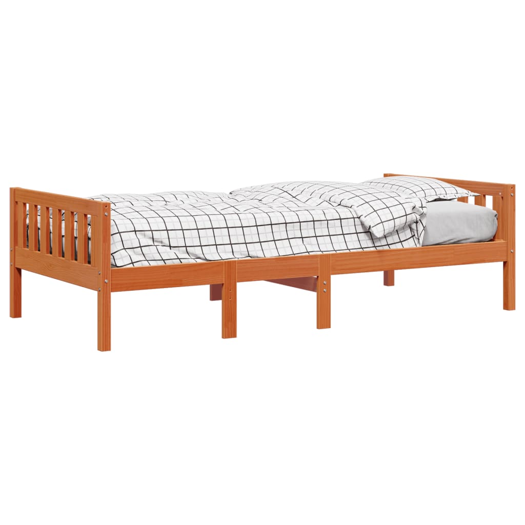 Children's Bed without Mattress Wax Brown 75x190 cm Solid Wood Pine